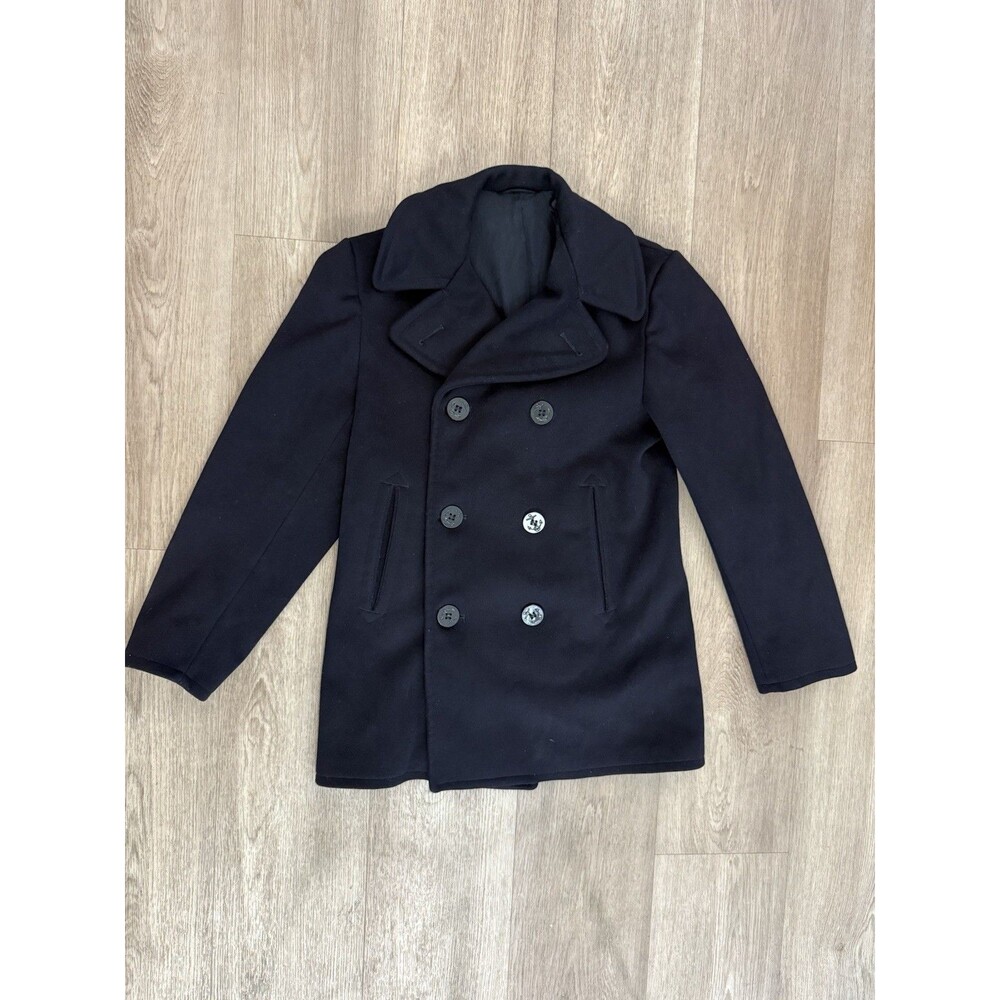 VTG 1969 Vietnam War US Navy Wool Peacoat Kersey 36R USN Dale Fashions Coat